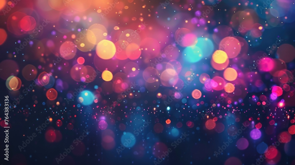 Mesmerizing multicolor bokeh with a cascade of raining light and blurry lights. Ai Generated
