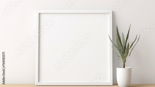 Elevate your artwork with an empty horizontal frame mockup in a modern minimalist interior, Ai Generated