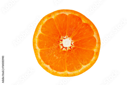 fresh ripe orange fruits slice in cutout transparent background,png format 