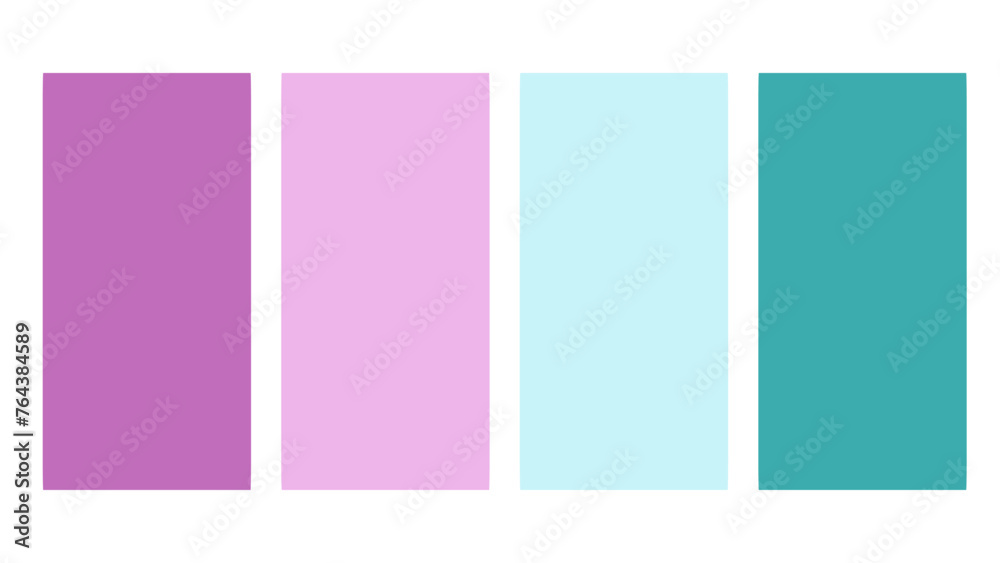 Purple and blue color palette. Set of bright color palette combination in rgb hex. Color palette for ui ux design. Abstract vector illustration for your graphic design, banner, poster or landing page