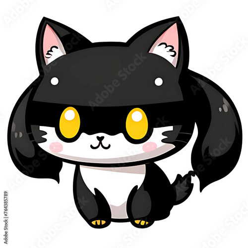 Chibbi Cute Cat. Perpect for t-shirt design or sticker. generative AI. V photo