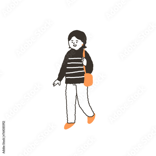 おしゃれしてお出かけ中の女性
