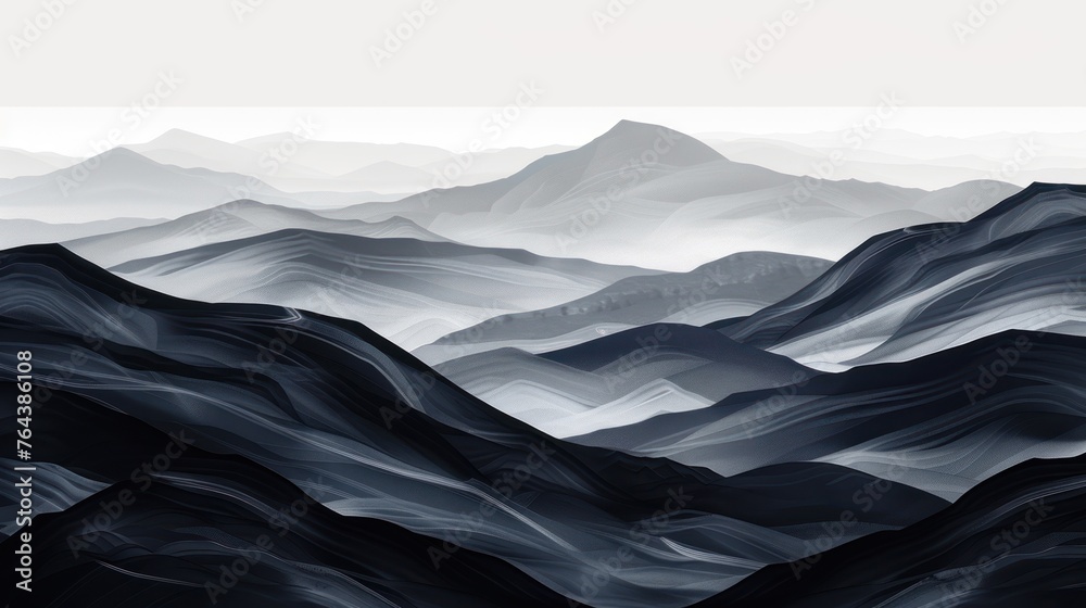 Abstract mountain landscape in black and gray colors. AI generated image Abstract mountain landscape in black and gray colors. AI generated image