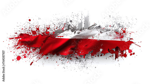 Obraz na płótnie Poland flag splach style on white background w salonie