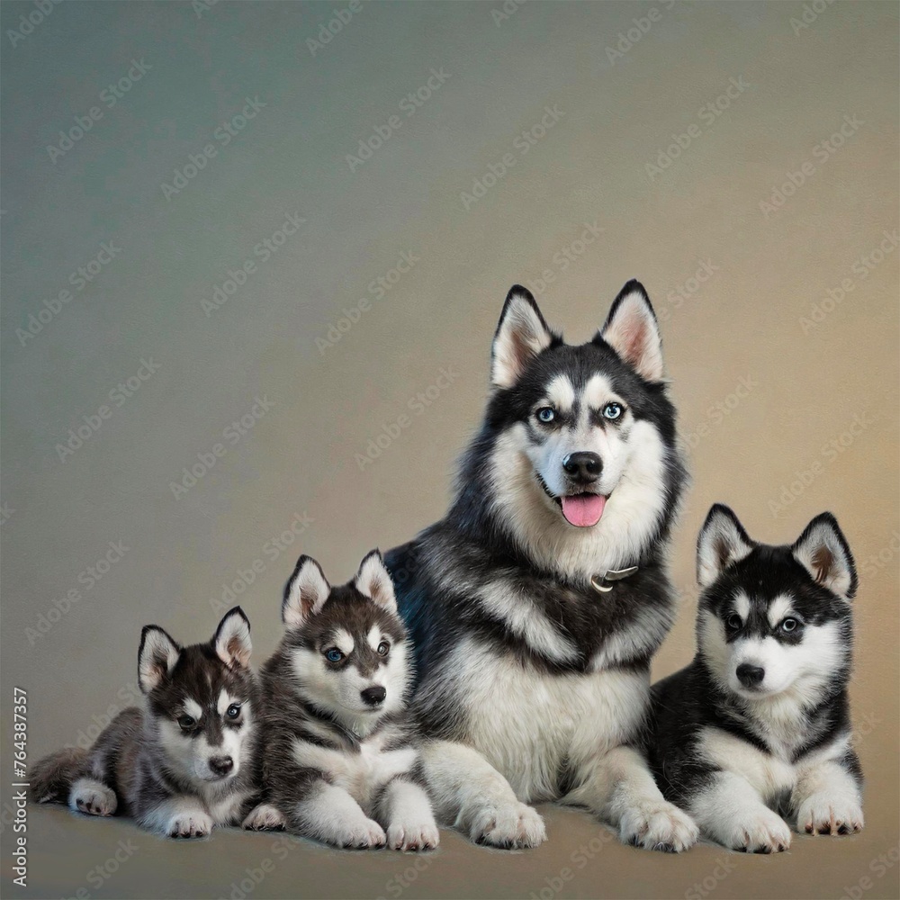 Alaskan Husky Mother and her Puppies, Animal Mothers are Fun, Animals are Fun series by Zen Curio Shop Alaskan Husky Mother and her Puppies, Animal Mothers are Fun, Animals are Fun series by Zen Curio Shop
