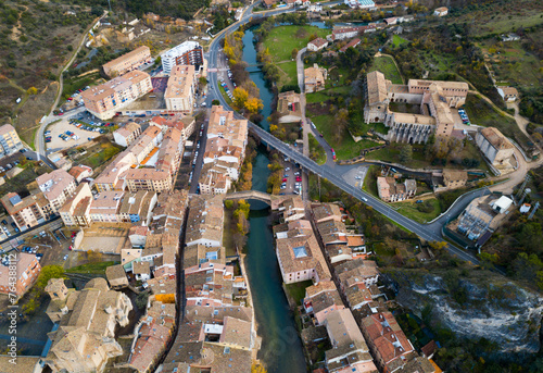 Aerial view of Estella-Lizarra - Spanish old town on Ega river photo