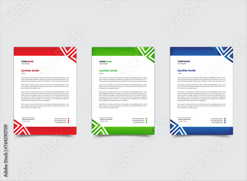 professional corporate company business letterhead template design with color