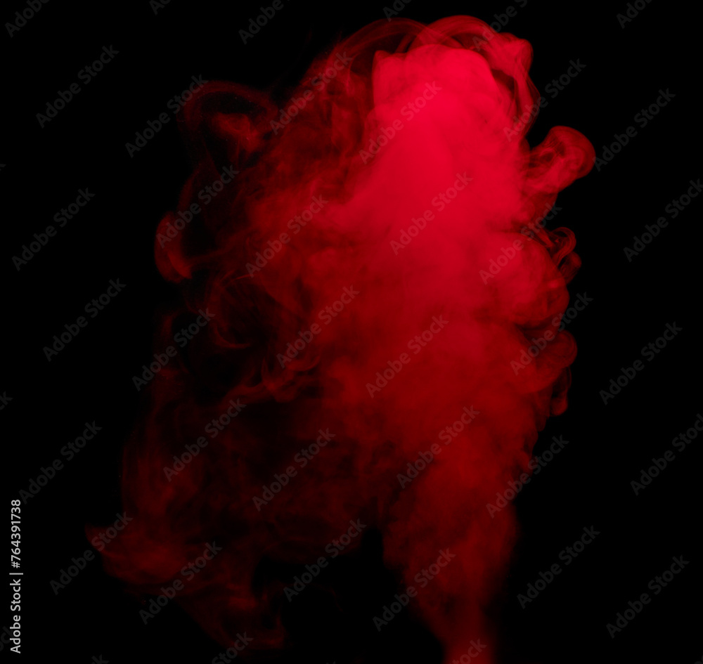 Abstract background of chaotically mixing puffs of red smoke on a dark background Abstract background of chaotically mixing puffs of red smoke on a dark background