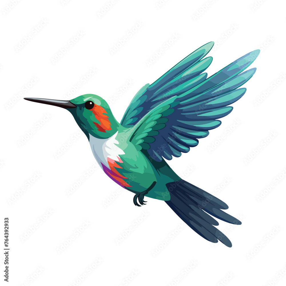 Beautiful wild birds hummingbird icon cartoon vecto
