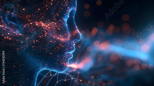 Abstract Digital Human Face Concept Illustrating Artificial Intelligence