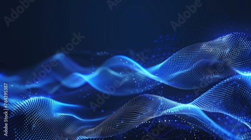 beautiful abstract wave technology background with blue light digital effect corporate concept © chanidapa