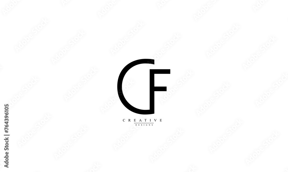 Alphabet letters Initials Monogram logo GF FG G F