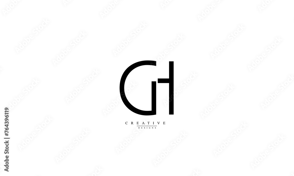 Alphabet letters Initials Monogram logo GH HG G H Alphabet letters Initials Monogram logo GH HG G H