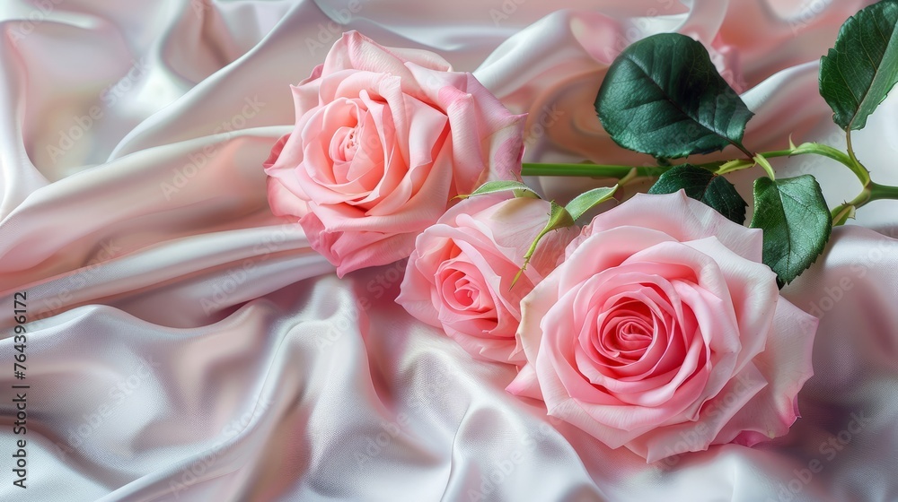 pink roses on soft silk pink roses on soft silk