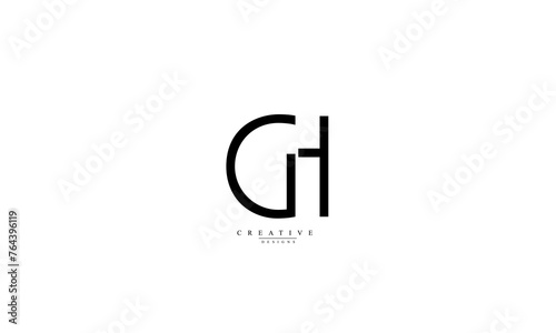 Alphabet letters Initials Monogram logo GH HG G H