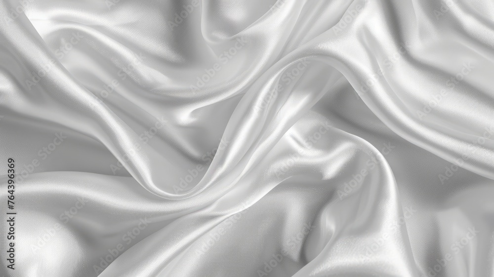 White gray satin texture that is white silver fabric silk panorama background with beautiful soft blur pattern natural