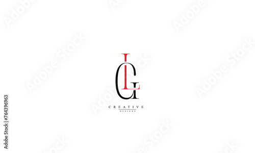 Alphabet letters Initials Monogram logo GL LG G L