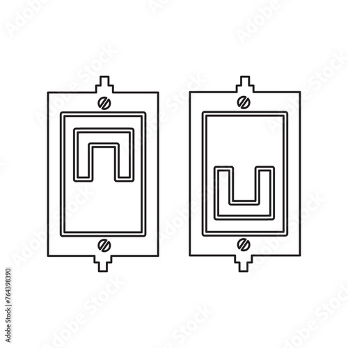 Automatic electric fuse icon liner illustration on white background..eps