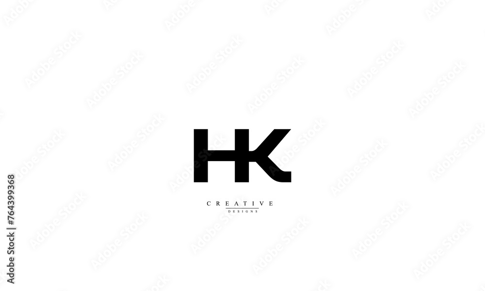 Alphabet letters Initials Monogram logo HK KH H K Alphabet letters Initials Monogram logo HK KH H K