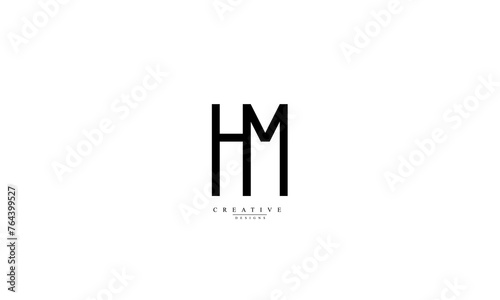 Alphabet letters Initials Monogram logo HM MH H M