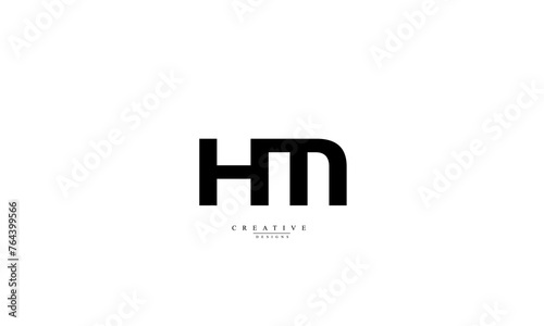 Alphabet letters Initials Monogram logo HM MH H M