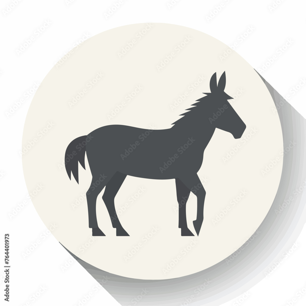 Donkey silhouette icon vector illustration flat vec