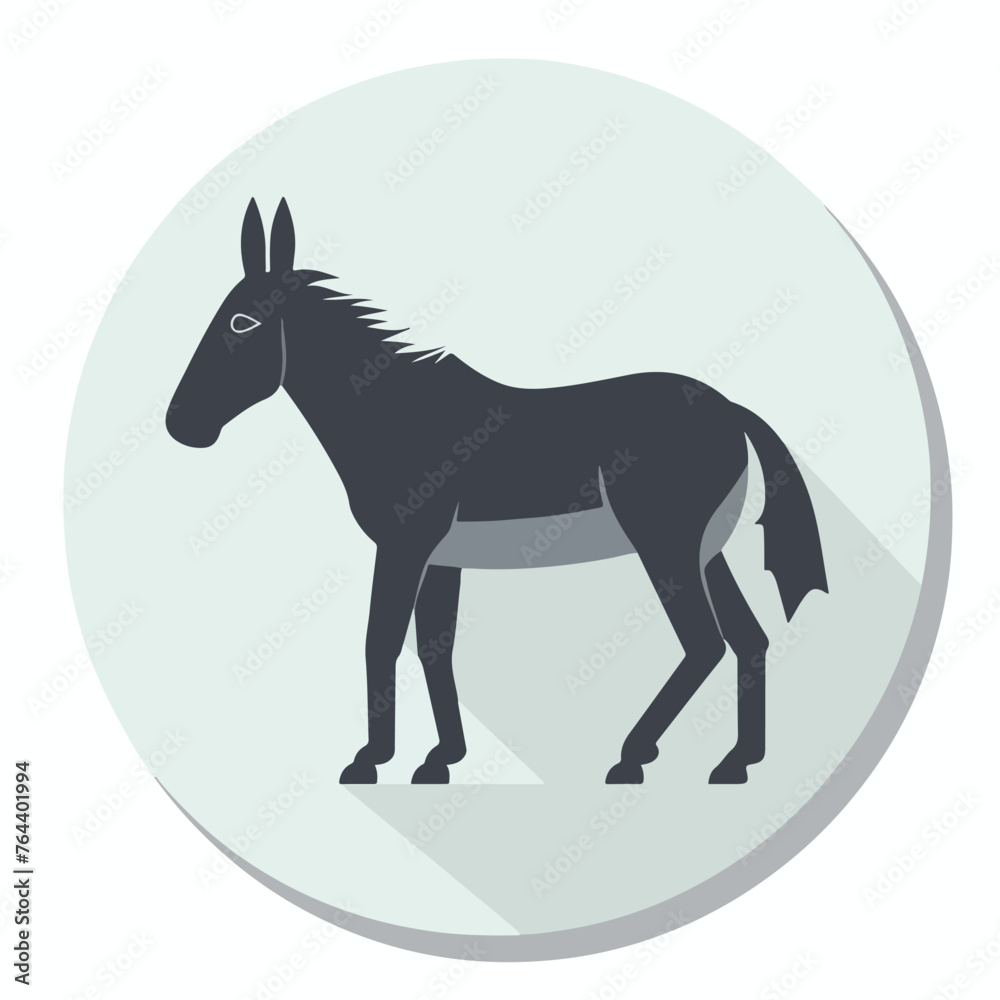 Donkey silhouette icon vector illustration flat vec