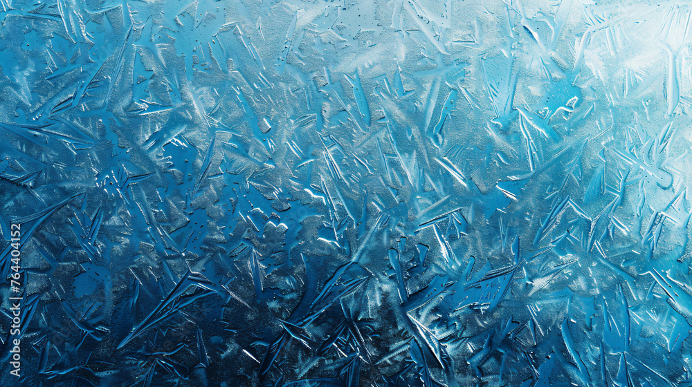 frozen window texture with intricate frost patterns, blue color frozen window texture with intricate frost patterns, blue color