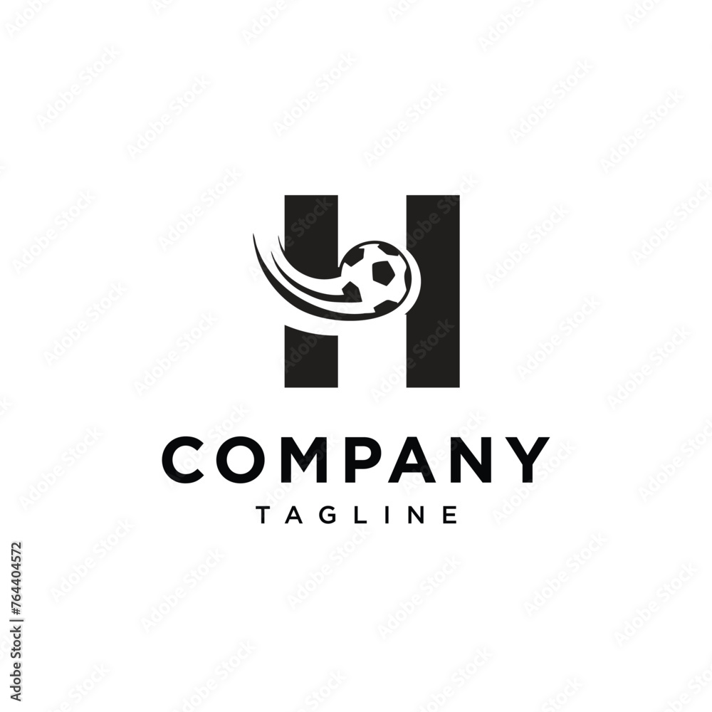 Obraz premium Letter H football logo icon vector template.eps
