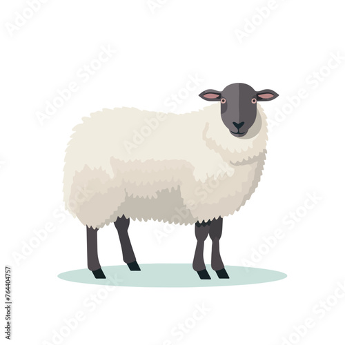 Flat design sheep silhouette icon vector illustrati