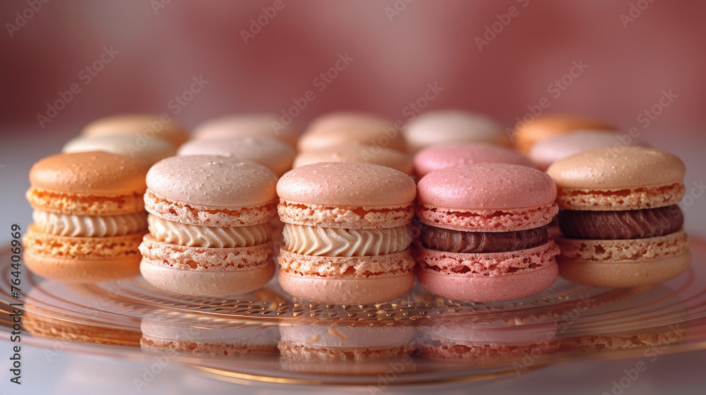 Pastel Macarons: Neatly Arranged Delicacies