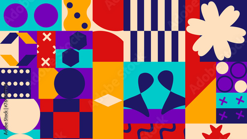 Bauhaus Style Abstract Background