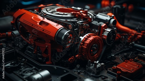 Close-Up of Car Engine