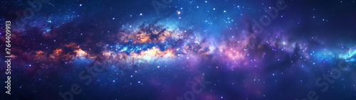 Galactic Palette: The Milky Way in Shades of Blue and Purple