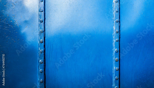 blue metallic background with rivets