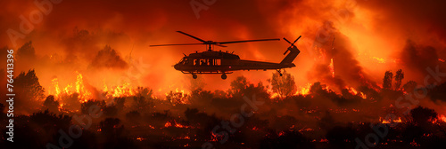 fire burning in the forest,
Sky Crane Flying into the Rim Fire, Groveland, California photo