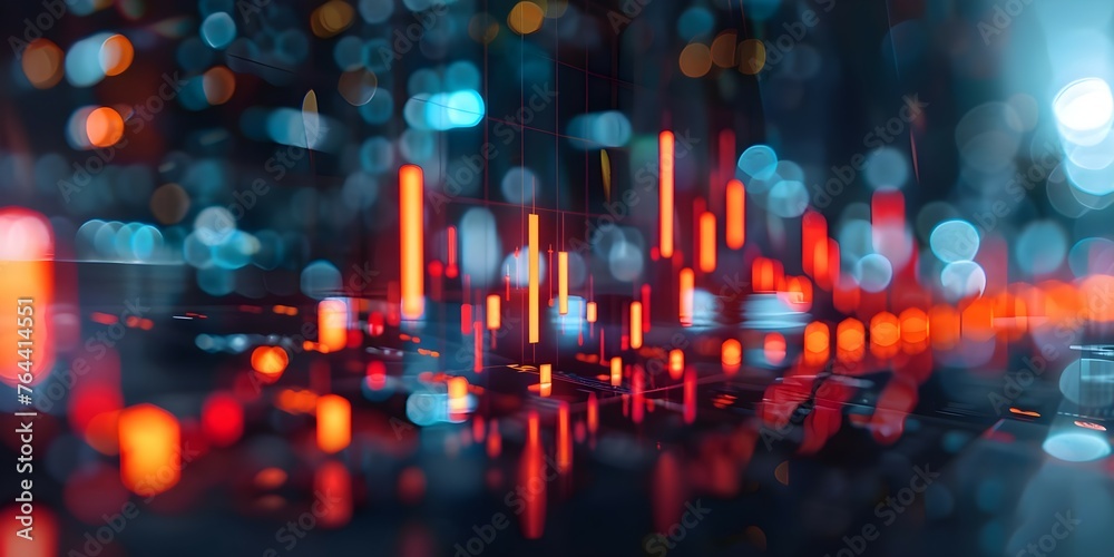 Abstract financial graphs symbolize market trends and economic analysis for investment strategies. Concept Financial Markets, Investment Strategies, Economic Analysis, Data Visualization