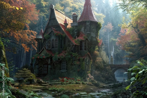 A magic school in a deep forest