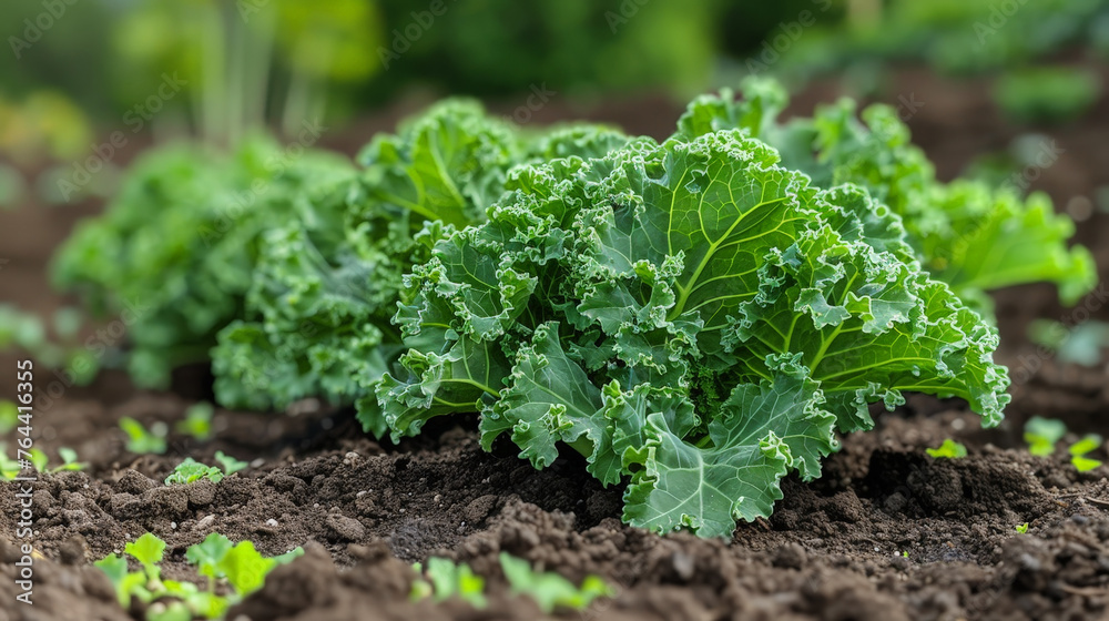 Kale Leaves Unfurling in the Garden Patch Kale Leaves Unfurling in the Garden Patch
