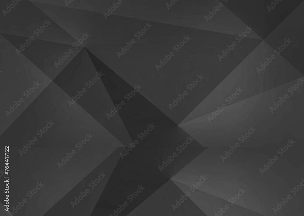 Abstract black and white geometric rumpled triangular low poly style gradient background - obrazy, fototapety, plakaty 