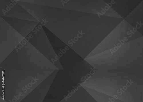 Abstract black and white geometric rumpled triangular low poly style gradient background