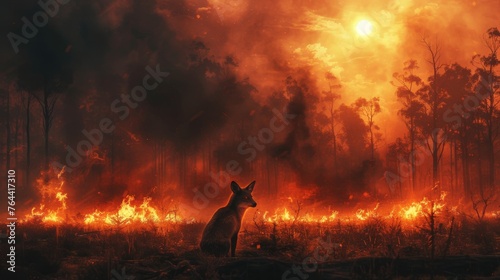 Lone Fox Facing Wildfires as Symbol of Climate Change's Effect on Wildlife