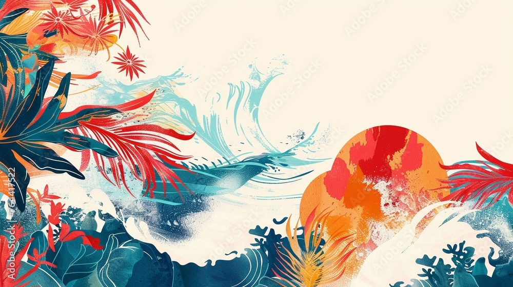 Asian waves and tropical waves and AAPI colors Asian waves and tropical waves and AAPI colors