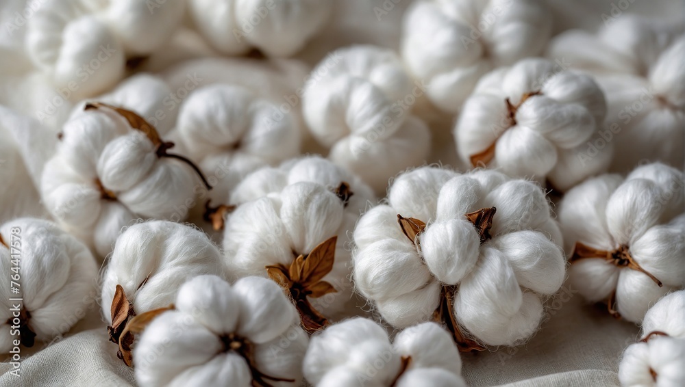 legant Cotton Bolls on White Fabric,Soft cotton bolls resting on delicate white cotton fabric, symbolizing natural fibers and purity legant Cotton Bolls on White Fabric,Soft cotton bolls resting on delicate white cotton fabric, symbolizing natural fibers and purity