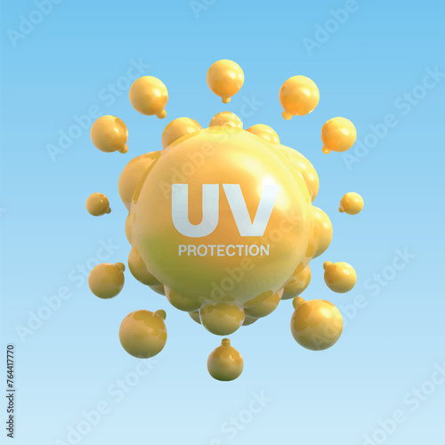 UV protection, UV radiation  ultraviolet sunblock icon type eps vector design Isolated on light background