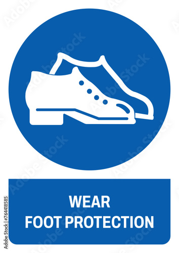 Fototapeta Naklejka Na Ścianę i Meble -  ISO mandatory safety signs wear foot protection size a4/a3/a2/a1