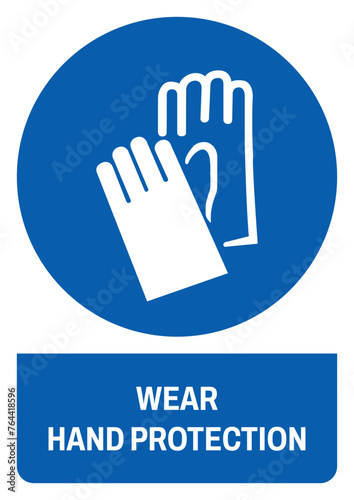 ISO mandatory safety signs wear hand protection size a4/a3/a2/a1
