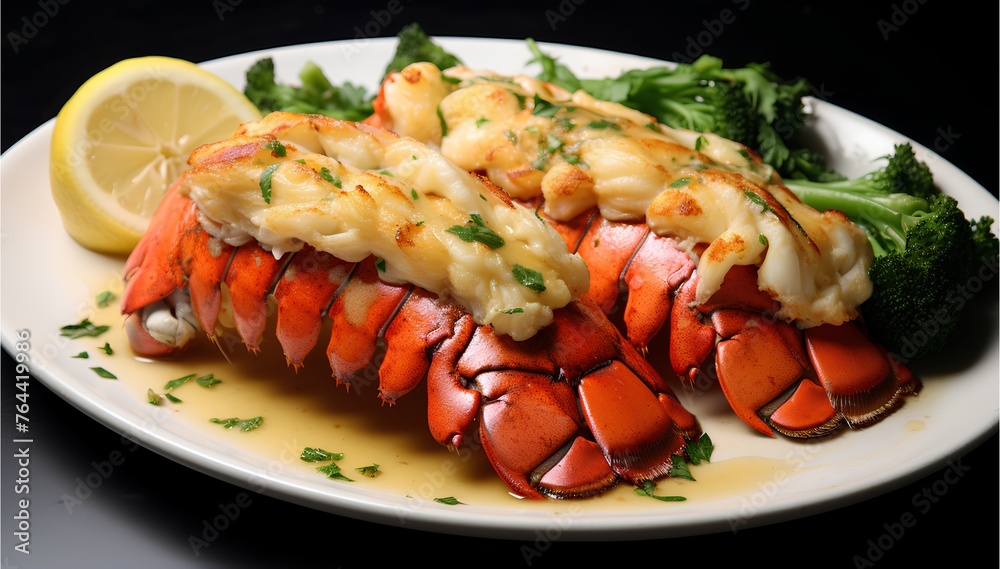Lobster Thermidor, lobster drizzled with a rich sauce, stuffed back into the shells, sprinkled with Parmesan Lobster Thermidor, lobster drizzled with a rich sauce, stuffed back into the shells, sprinkled with Parmesan