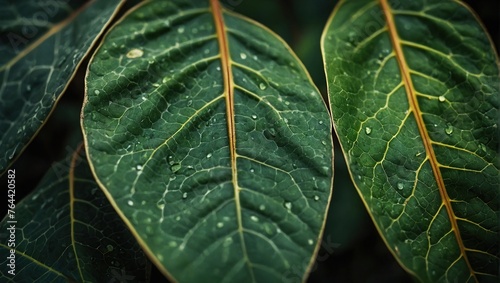 Leaf texture, leaf background with veins and cells