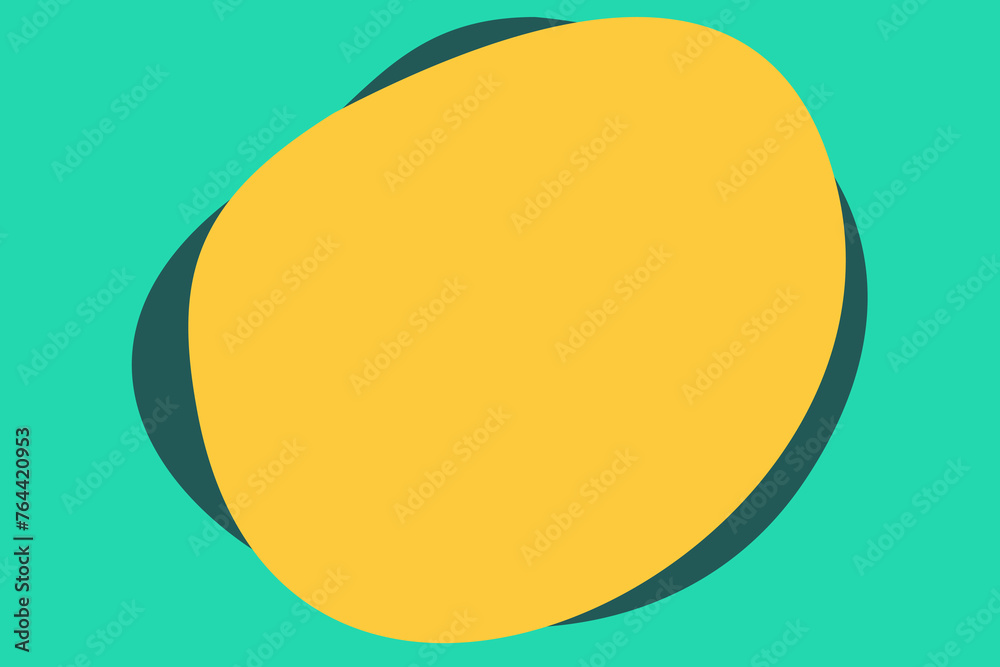 グリーンの背景に黄色などのゆるい円のフレーム